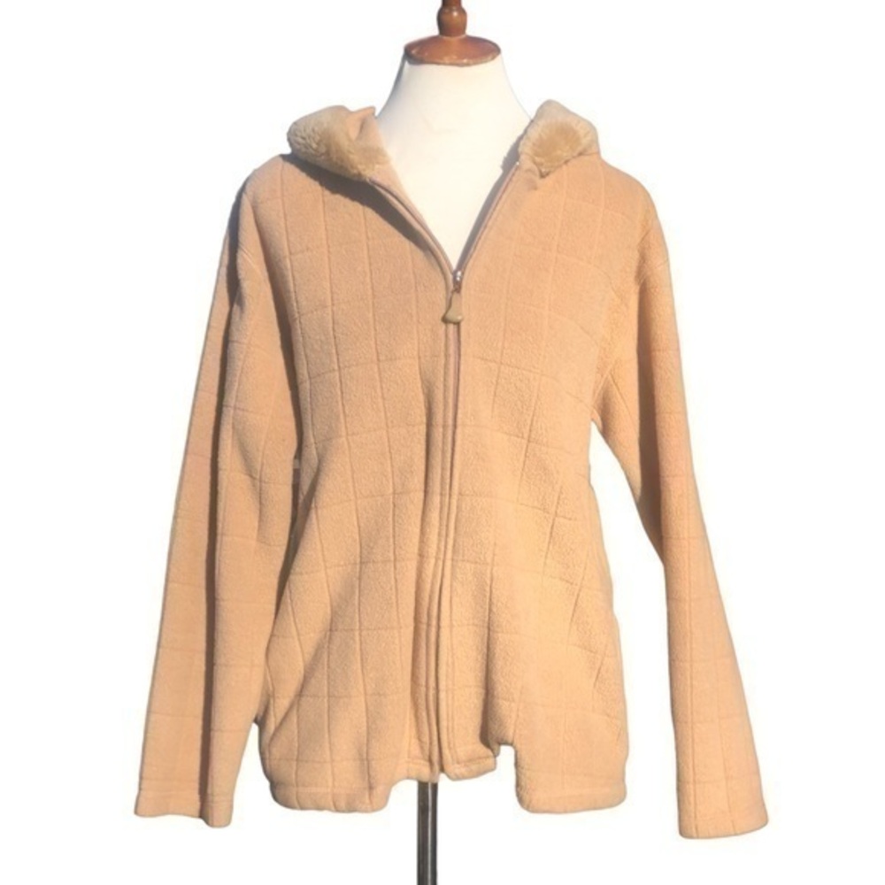 soft zip up fleece coat with hood